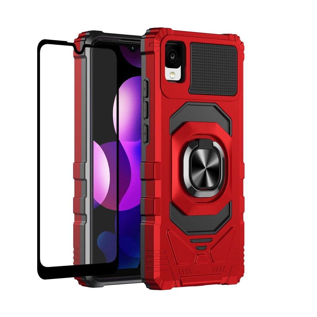 Picture of Dream Wireless TCA-TCLIONZ-NOC-BK TCL Ion Z-A3-A30 Case Ring Car Mount Kickstand with Hybrid Hard PC Soft TPU Shockproof Protective Case - Black