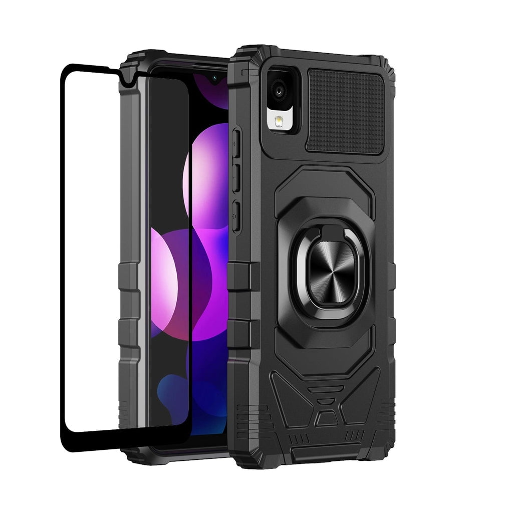 Picture of Dream Wireless TCA-TCLIONZ-NOC-BL TCL Ion Z-A3-A30 Case Ring Car Mount Kickstand with Hybrid Hard PC Soft TPU Shockproof Protective Case - Blue