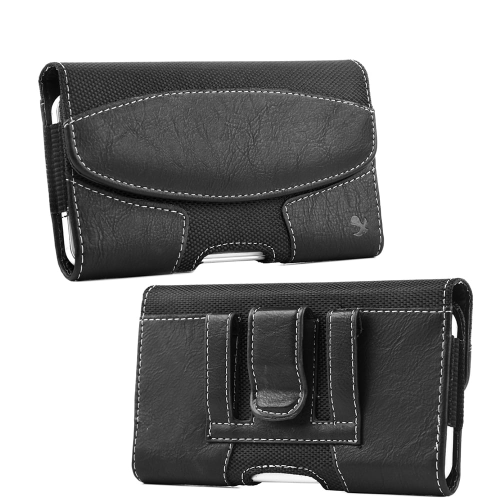 Picture of Dream Wireless LPLGGFLU19HBK 6.75 x 3.75 x 0.75 in. Luxmo No.19 Horizontal Universal Suede Leather Pouch&#44; Black - Large