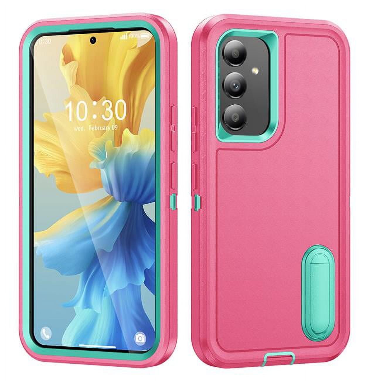 Picture of Dream Wireless TCASAMA545G-DYN-PKTL Dynamic Pro Plus Hybrid Ultra Protective Case with Kickstand for Samsung Galaxy A54 5G - Pink & Teal