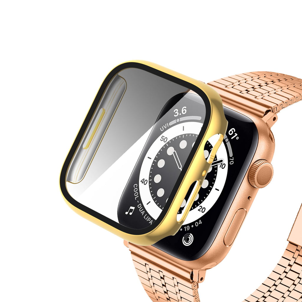 Picture of Dream Wireless FTCIWATCH41-NOC-GO 41 mm Tempered Glass Shockproof Full Cover Case for Apple Watch iWatch Series 7&#44; Gold