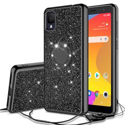 Picture of Dream Wireless FTC-TCLIONZ-NOC-BK Glitter Cute Girls Phone Case with Kickstand for TCL Ion Z Case&#44; Black