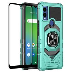 Picture of Dream Wireless TCAINNOV5G-NOC-TL Military Grade Ring Car Mount Kickstand with Tempered Glass Hybrid Hard PC Soft TPU Shockproof Protective Case for Cricket Innovate E 5G Case&#44; Teal