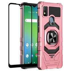 Picture of Dream Wireless TCAICON4-NOC-RG Military Grade Ring Car Mount Kickstand with Tempered Glass Hybrid Hard PC Soft TPU Shockproof Protective Case for Cricket Icon 4 Case&#44; Rose Gold