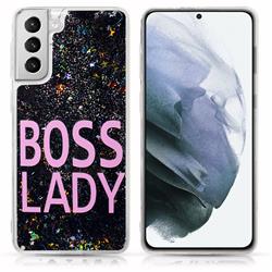 Picture of Dream Wireless CSSAMS22-WATF-BLD Waterfall Liquid Sparkling Flowing Sand TPU Case for Samsung Galaxy S22 - Boss Lady&#44; Black