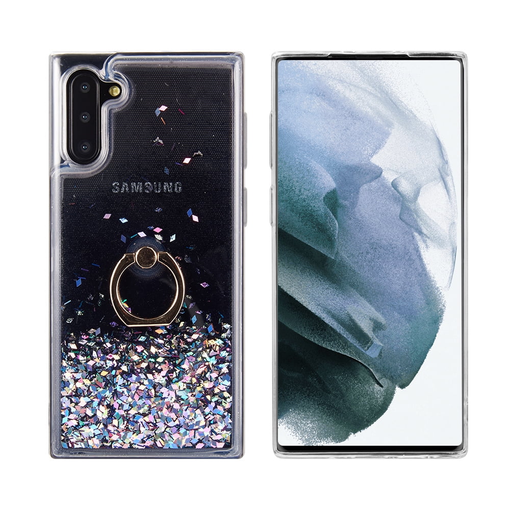 Picture of Dream Wireless CSSAMS22-WFR-BK Waterfall Ring Liquid Sparkling Flowing Sand TPU Case for Samsung Galaxy S22&#44; Black