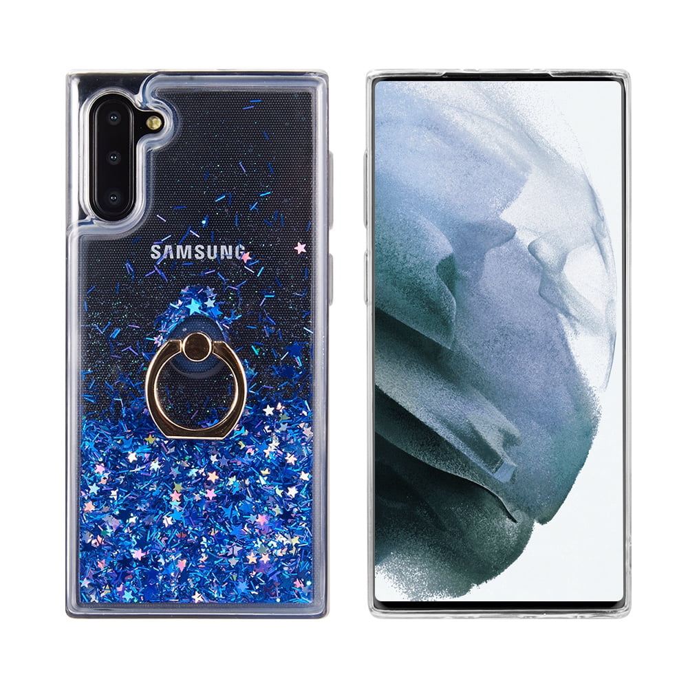 Picture of Dream Wireless CSSAMS22-WFR-BL Waterfall Ring Liquid Sparkling Flowing Sand TPU Case for Samsung Galaxy S22&#44; Blue