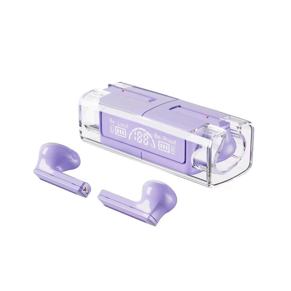 Picture of Dream Wireless BTHF-A5-PP Modern Brick Premium TWS True Wireless Stereo Type-C Bluetooth Headsets - Lavender Purple