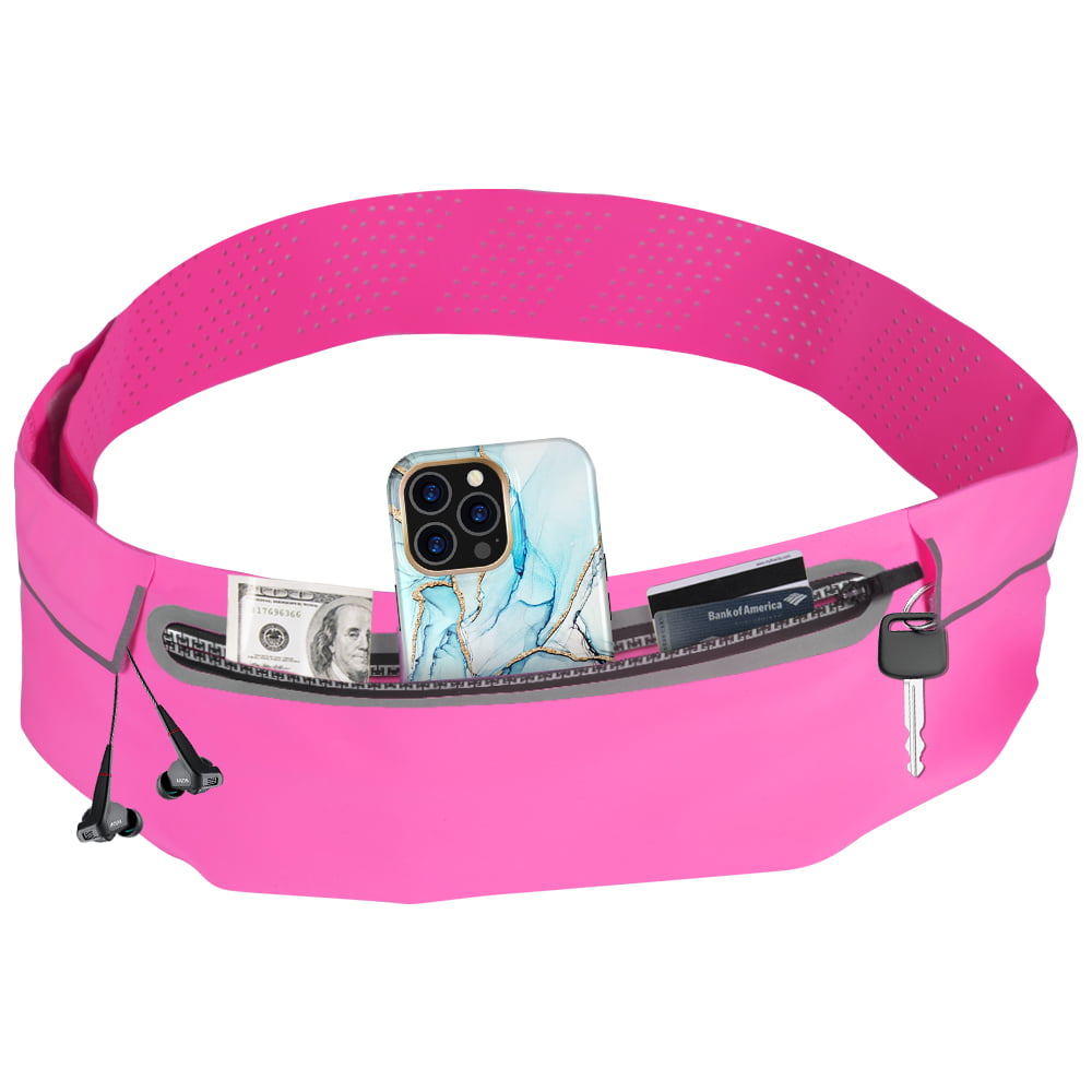 Picture of Dream Wireless BLTUNI-FIT-PK Liquid Skin Super Slim Atheletic Fabric Running Belt with Large Phone Pocket & Keys - Pink