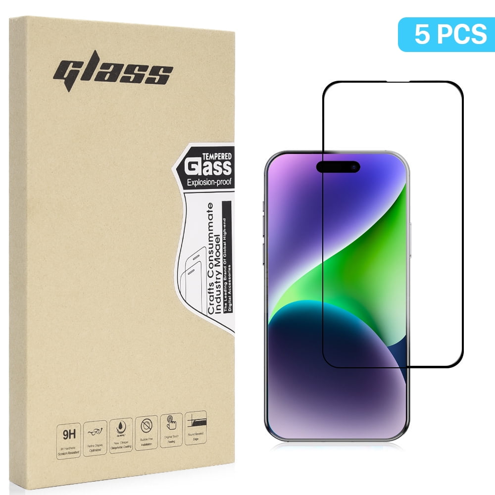 Picture of Dream Wireless TSPIP15L-25DCS-5 6.7 in. 2.5D Full Coverage Tempered Glass Protector 0.3 mm Arcing for iPhone 15 Plus &#44; iPhone 14 Plus & iPhone 13 Pro Max - 5 Packs