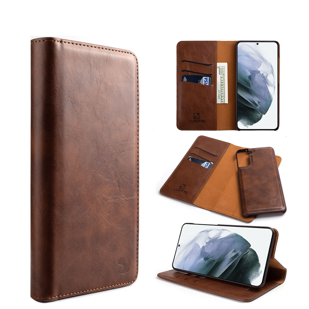 Picture of Dream Wireless LPFSAMS24-GENT4-BR The Luxury Gentleman Series 4 Magnetic Flip Leather Wallet TPU Case for Samsung Galaxy S24 - Brown