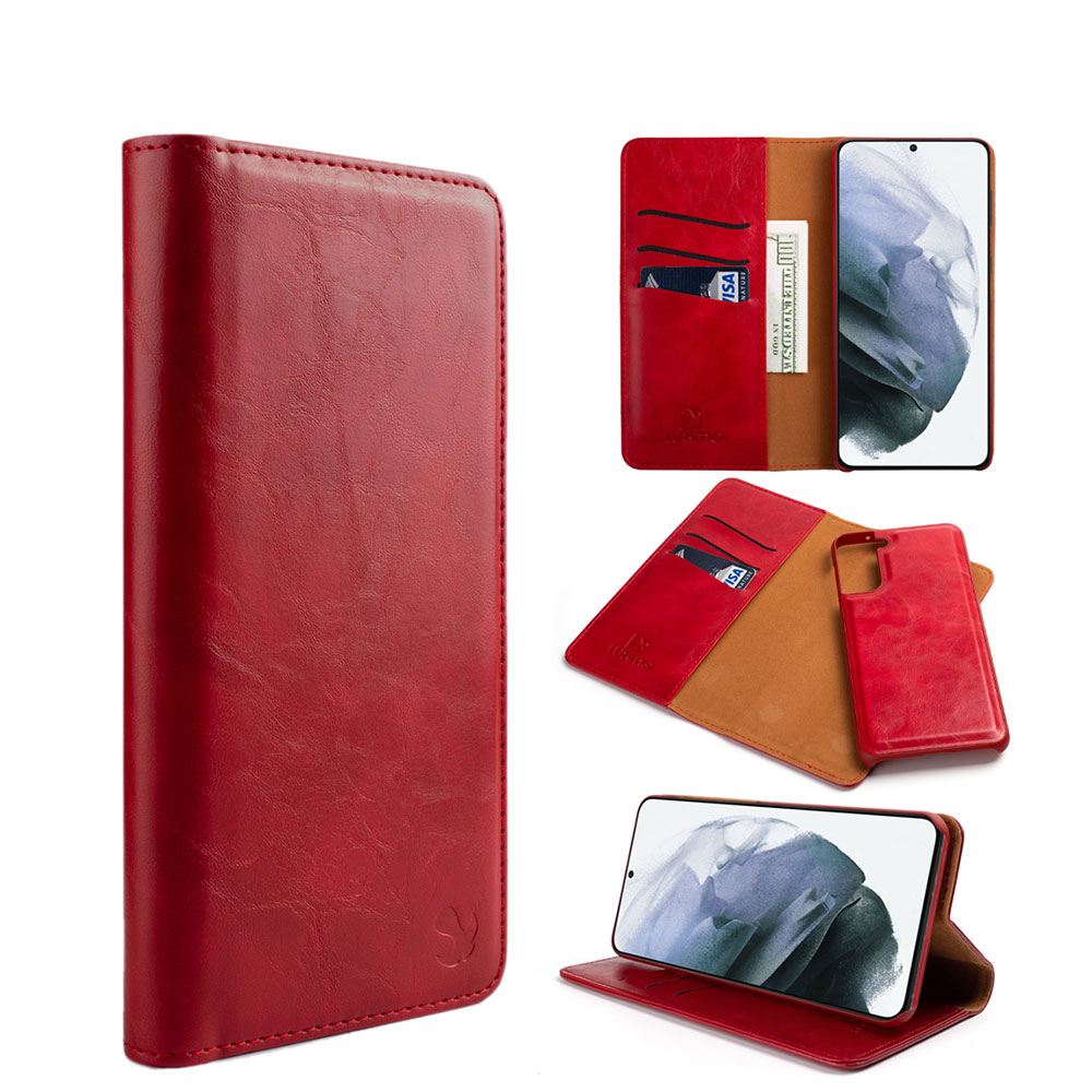 Picture of Dream Wireless LPFSAMS24L-GENT4-RD The Luxury Gentleman Series 4 Magnetic Flip Leather Wallet TPU Case for Samsung Galaxy S24 Plus - Red