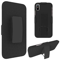 Picture of Apple HSCIPX-SKSTD-BK iPhone X Snap on Skew PC Case with Holster Combo - Black