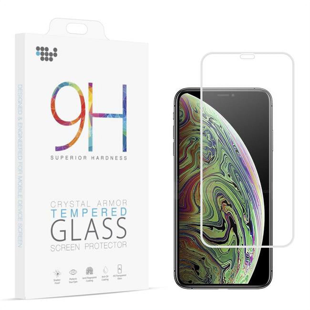 Picture of Dream Wireless TSPIPXSM-3DF-WT 3D Full Coverage Tempered Glass - Arcing with Silk Print Frame for iPhone XS Max - White