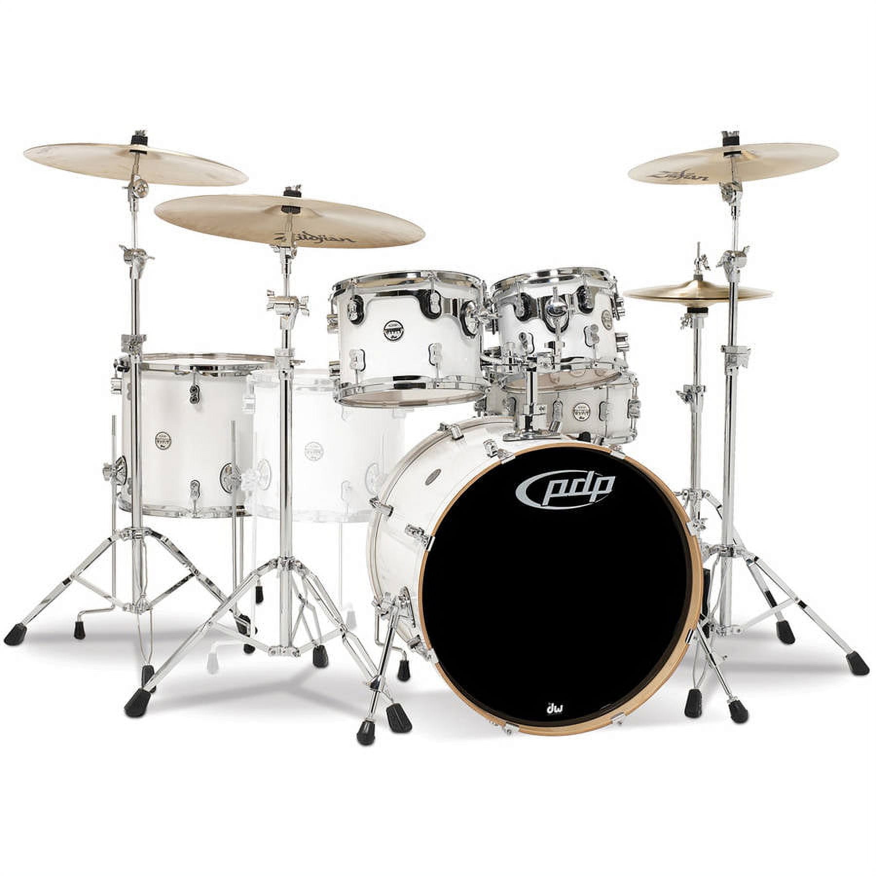 PDCM2215PW Pearlescent White Chrome Hardware Kit Drums, 5 Piece -  PDP