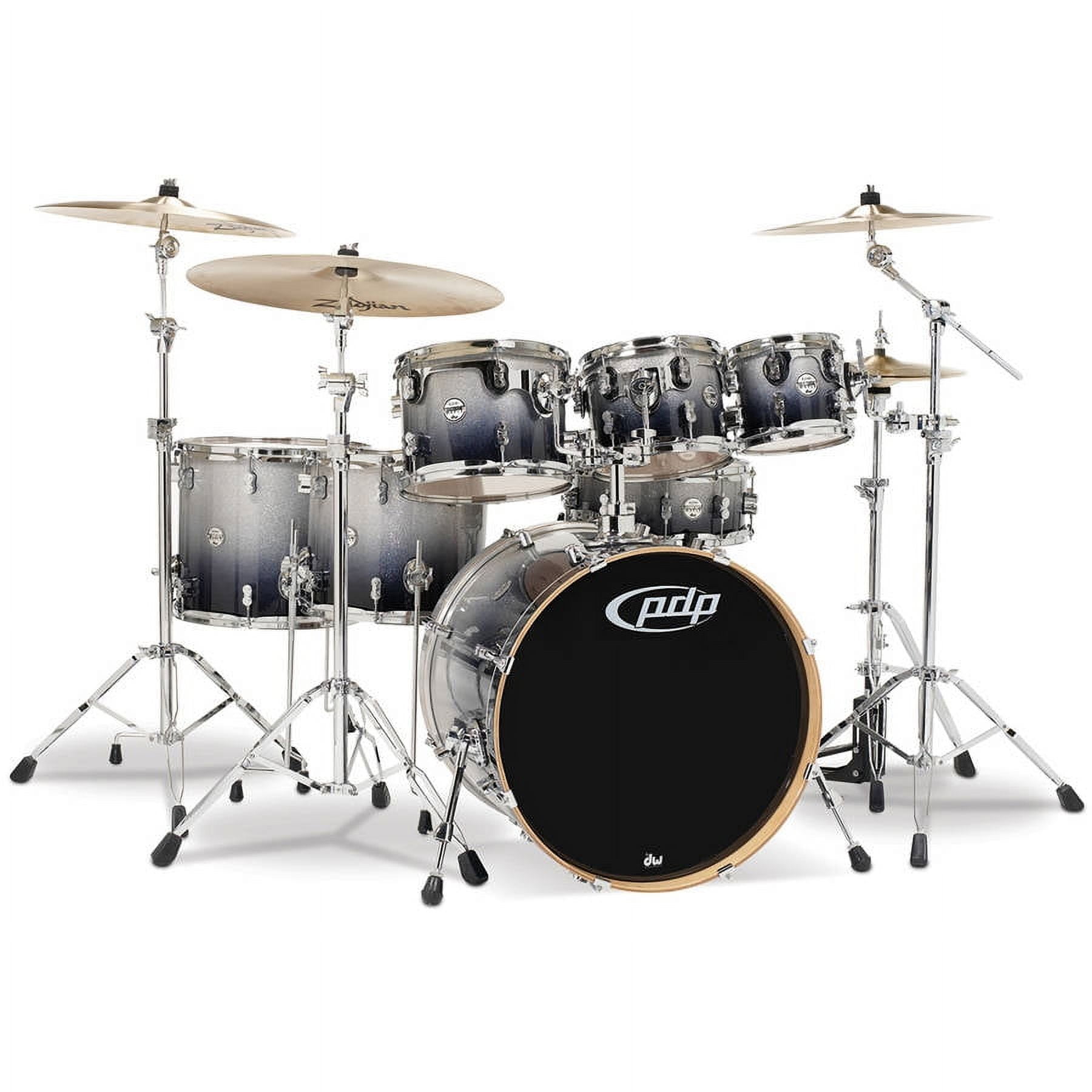 PDCM2217SB Silver To Black Fade - Chrome Hardware Kit Drums, 7 Piece -  PDP