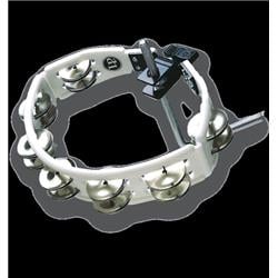 Cyclops Mounted Tambourine, White, Steel