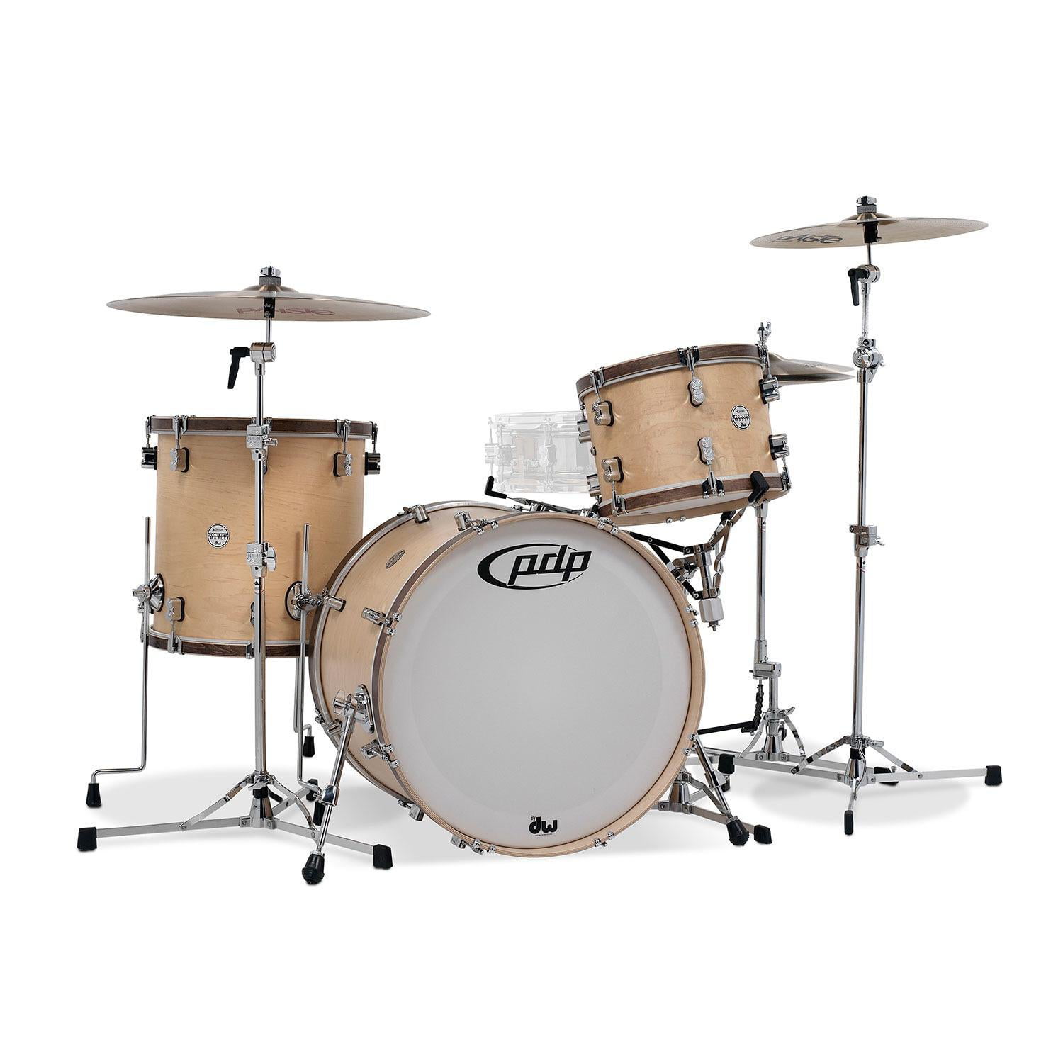 Concept Maple Classic 22 in. Kick Shell Pack, Natural with Walnut Hoops - 3 Piece