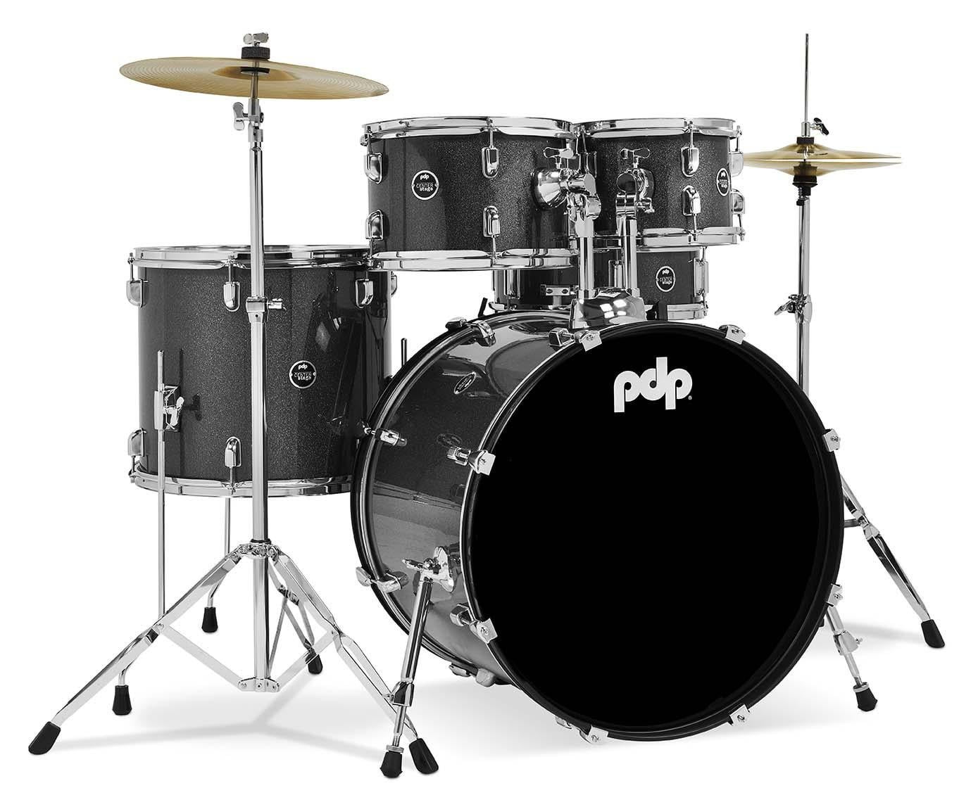 Centerstage Rock Drum Set with Cymbals, Throne Silver - 5 Piece