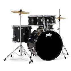 PDCE2015KTIB Center Stage Complete Drum Set with Cymbals Throne, Iridescent Black Sparkle - 5 Piece -  PDP