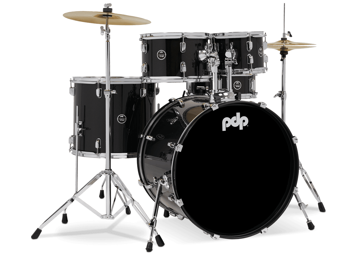 PDCE2215KTIB Center Stage Complete Drum Set with Cymbals Throne, Iridescent Black Sparkle - 5 Piece -  PDP