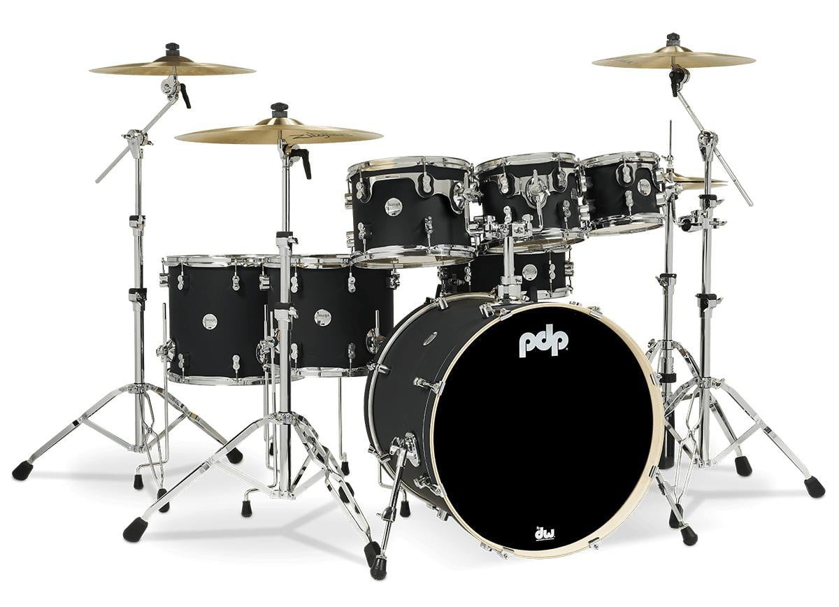 PDCM2217BK Concept Maple Shell Pack, Satin Black - 7 Piece