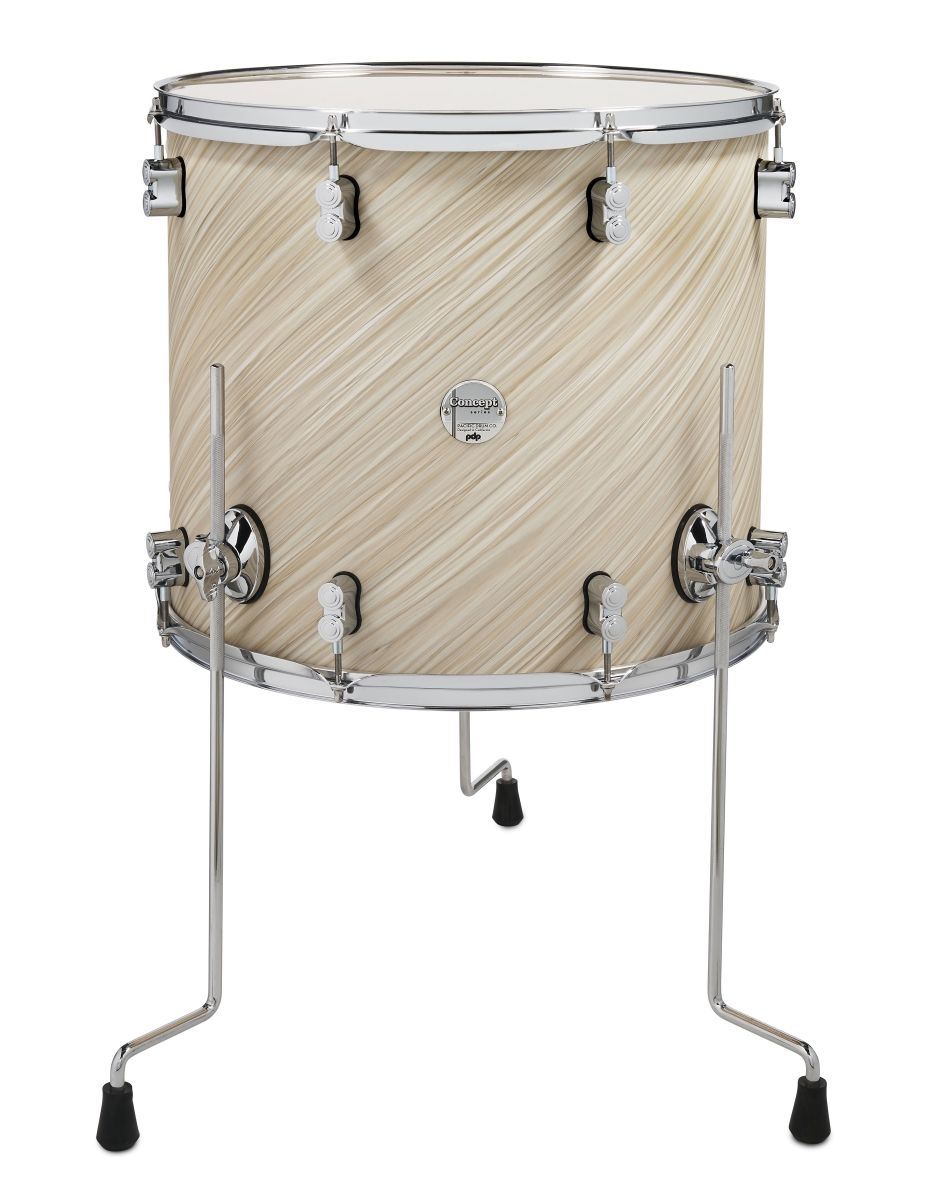 PDCM1618TTTI 16 x 18 in. Maple Floor Tom Drum, Twisted Ivory Finish Ply with Chrome Hardware
