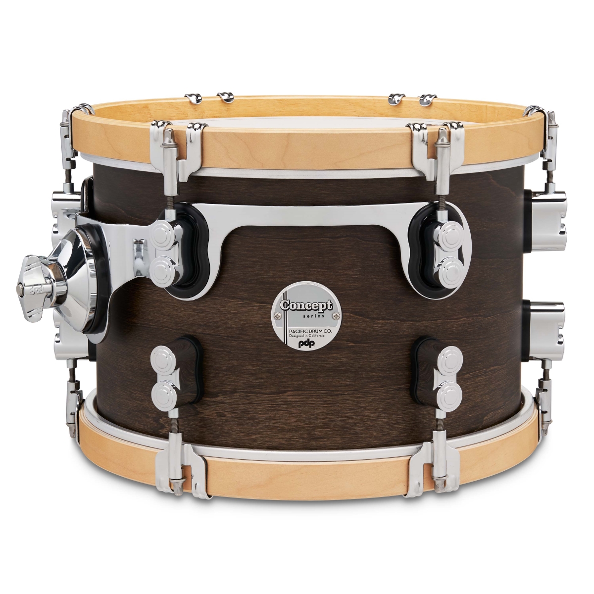 PDCC0812STWN 8 x 12 in. Concept Classic Walnut Stain Drum Tom with Natural Stain Hoops