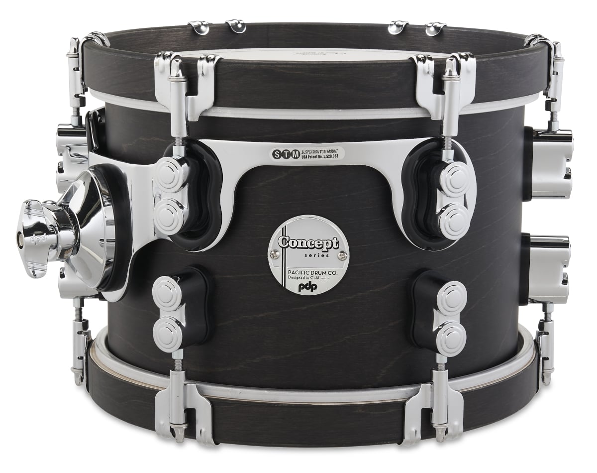 PDCC0710STEE 7 x 10 in. Concept Classic Ebony Stain Drum Tom with Ebony Stain Hoops