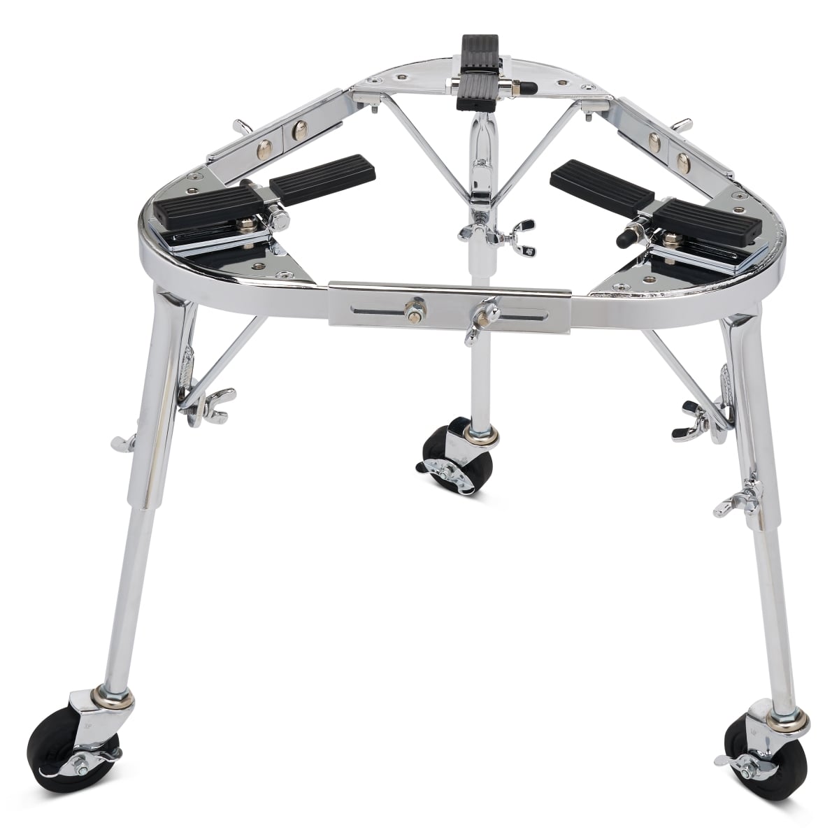 Collapsible Conga Cradle Stand - Black - Adjustable Height - Includes Casters