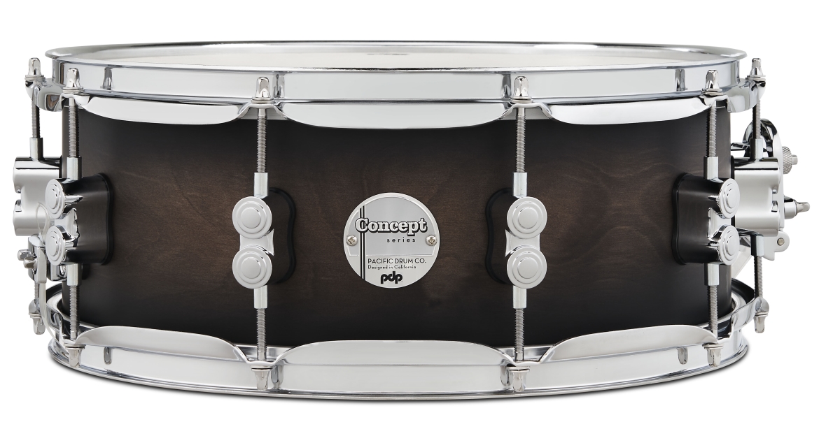 PDCM5514SSSCB 5.5 x 14 in. Maple Snare Drum, Satin Charcoal Burst Lacquer