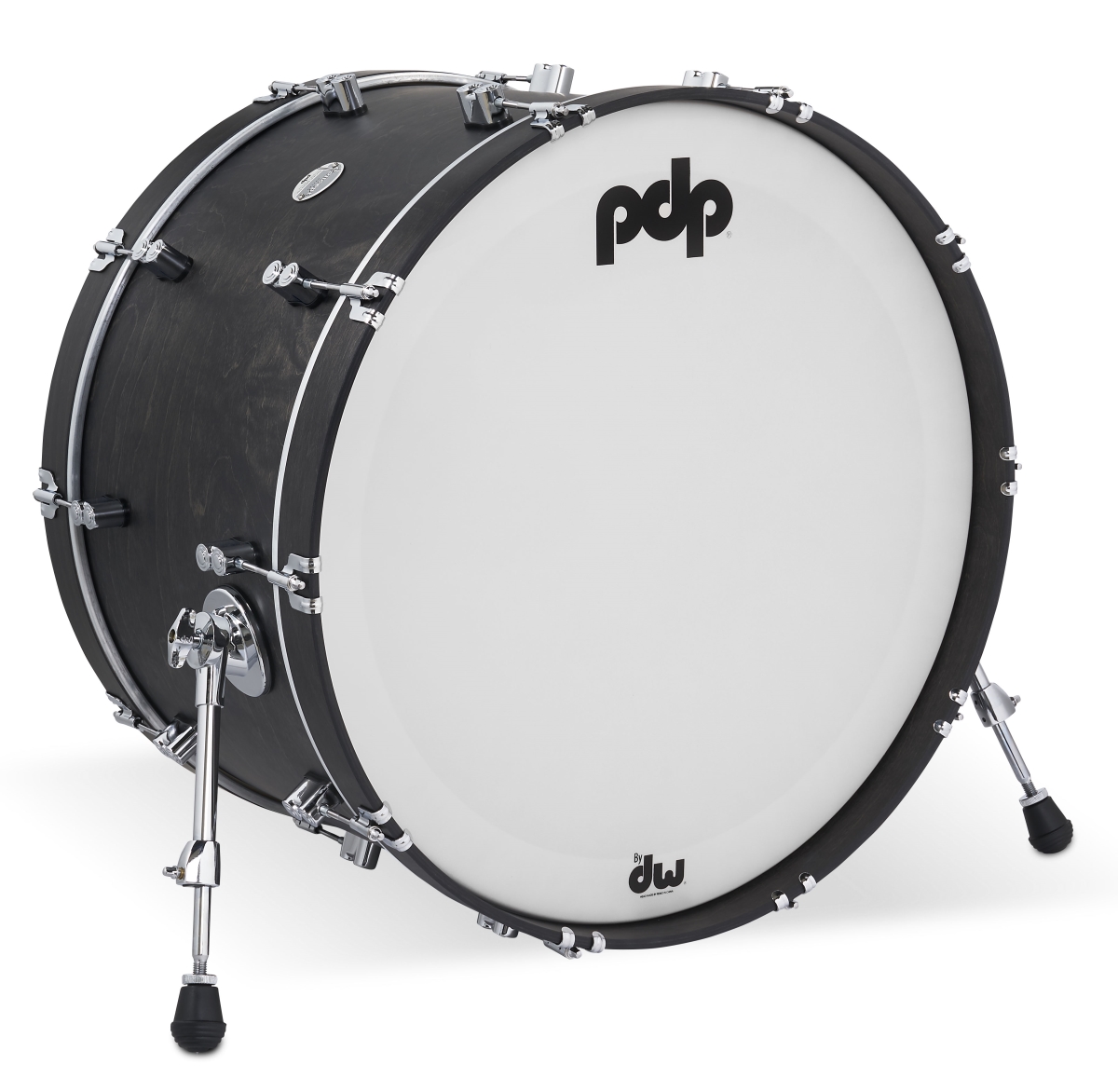PDCC1424KKEE 14 x 24 in. Ebony Stain Kick Drum with Ebony Stain Hoops