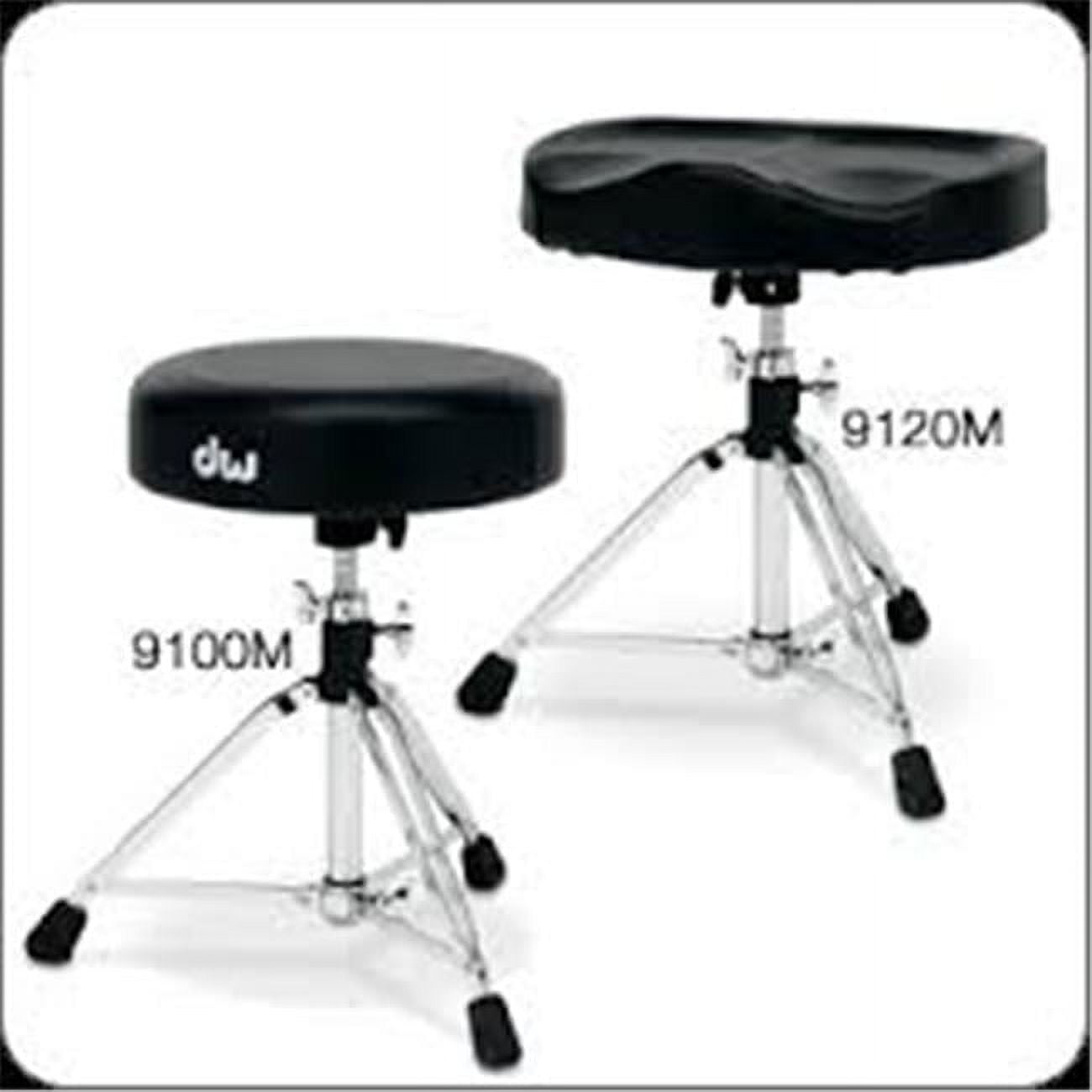 Drum Workshop  9100 Seat Top with O Bracket & Plate 6100, Black Vinyl