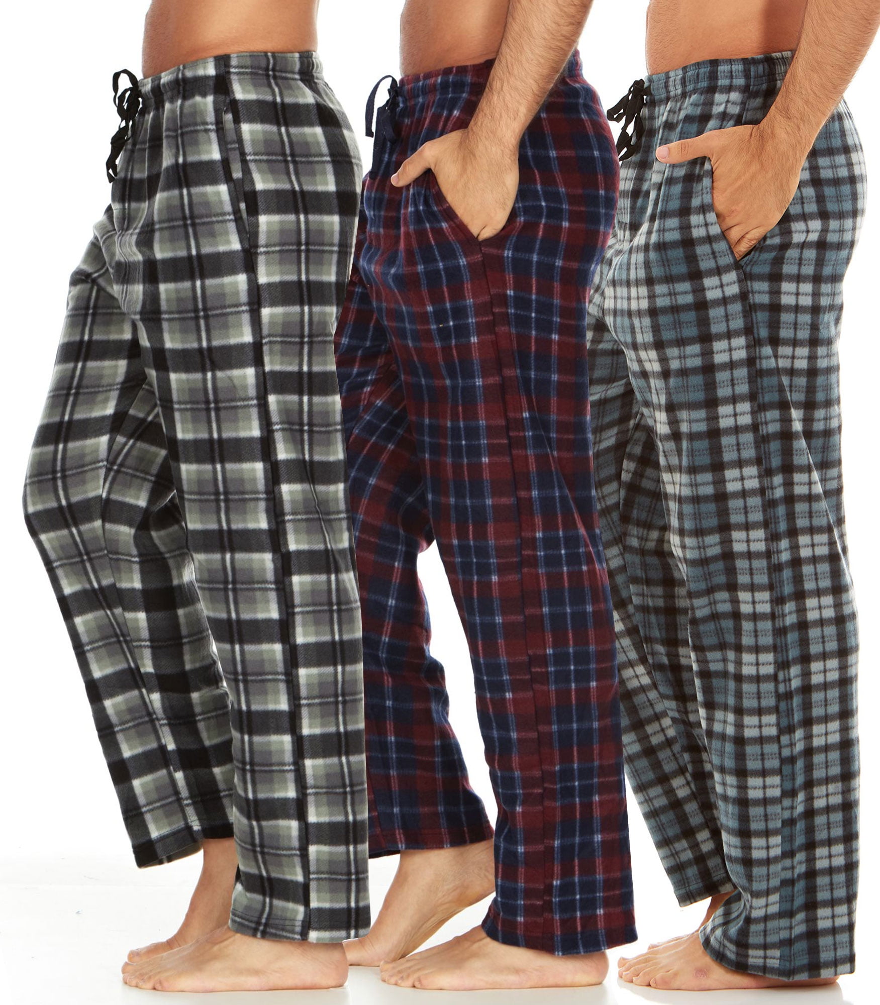 Picture of Daresay PJM-FLC-HM876-13-15-09-3X Multipack of Mens Microfleece Pajama Pants & Lounge Wear with Pockets&#44; Assorted Color - 3X - Pack of 3