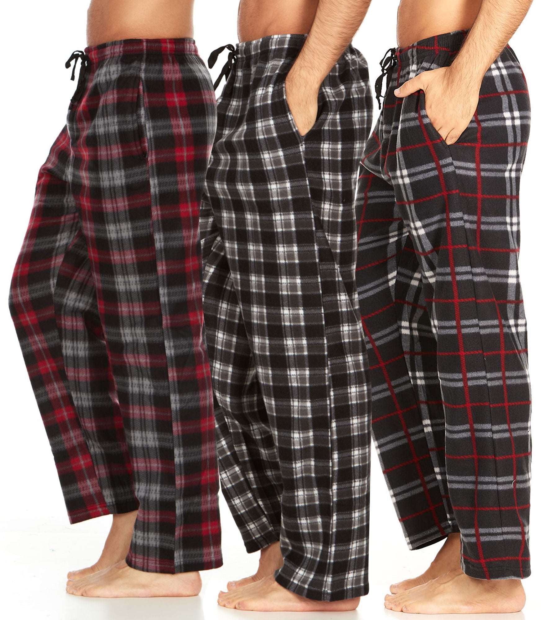 Picture of Daresay PJM-FLC-HM876-20-01-11-3X Multipack of Mens Microfleece Pajama Pants & Lounge Wear with Pockets&#44; Assorted Color - 3X - Pack of 3