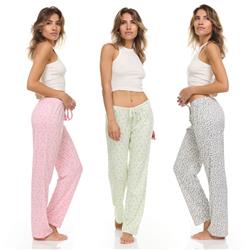 Picture of Daresay PJW-200-SET E-Yum Pnt-3Pk-S Womens Printed Lounge Pajama Pants, Assorted Color - Small - Pack of 3
