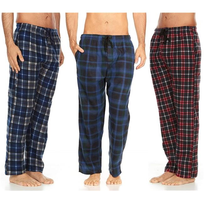 Picture of Daresay PJM-FLC-HM876-06-19-17-L Multipack of Mens Microfleece Pajama Pants & Lounge Wear with Pockets&#44; Assorted Color - Large - Pack of 3