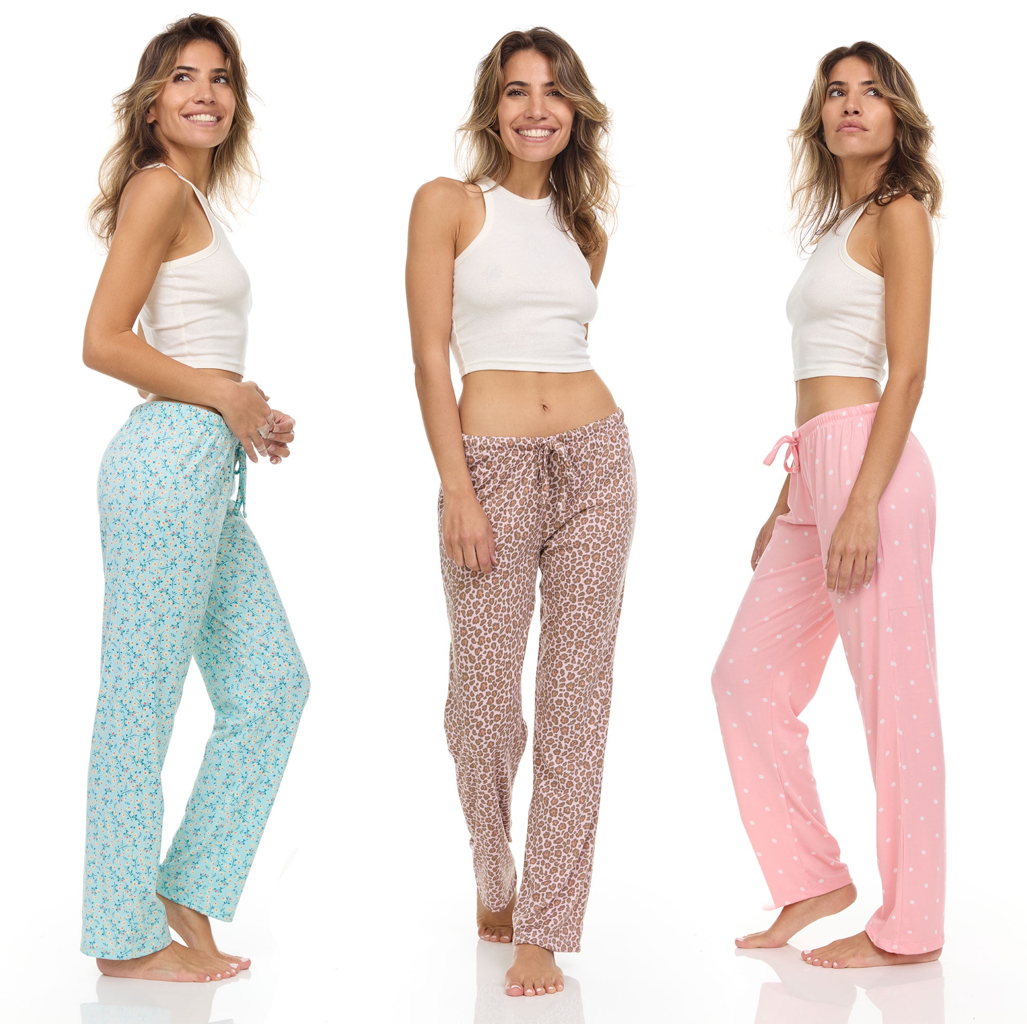 Picture of Daresay PJW-200-SET C-Yum Pnt-3Pk-S Womens Printed Lounge Pajama Pants, Assorted Color - Small - Pack of 3