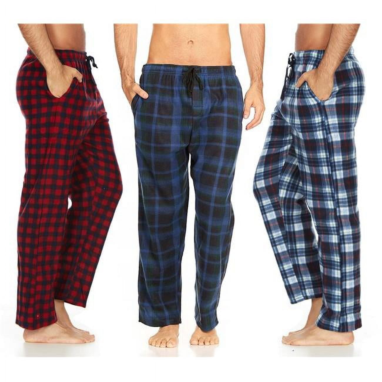 Picture of Daresay PJM-FLC-HM876-06-12-18-XL Multipack of Mens Microfleece Pajama Pants & Lounge Wear with Pockets&#44; Assorted Color - Extra Large - Pack of 3