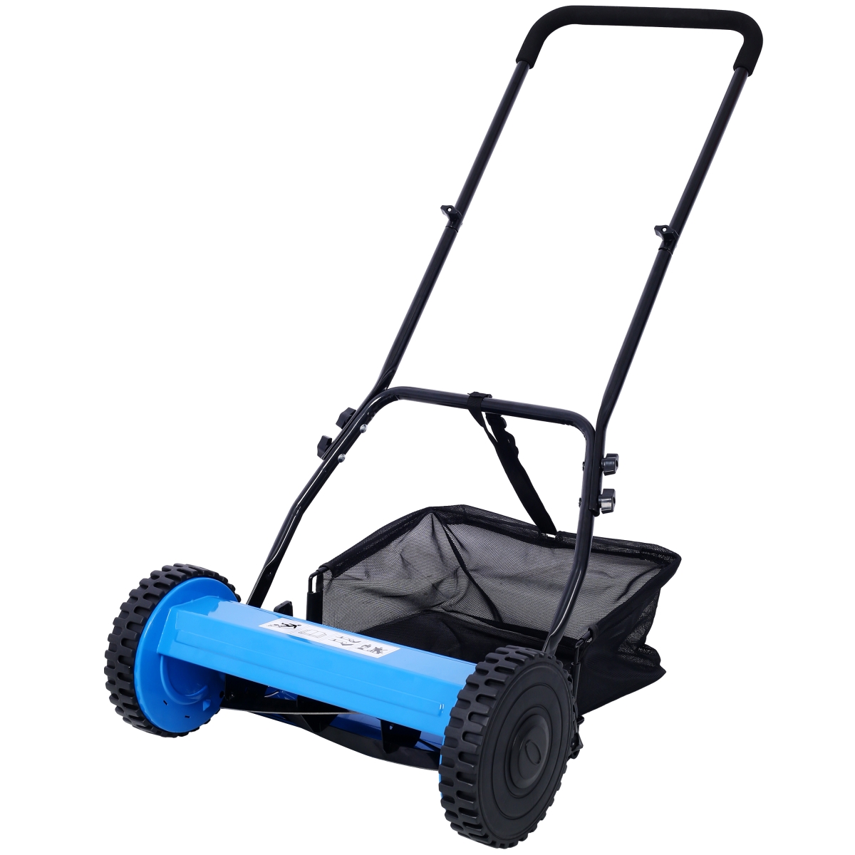 UBS-W465142931 16-Inch 5-Blade Push Reel Lawn Mower with Grass Catcher in Blue -  Direct Wicker