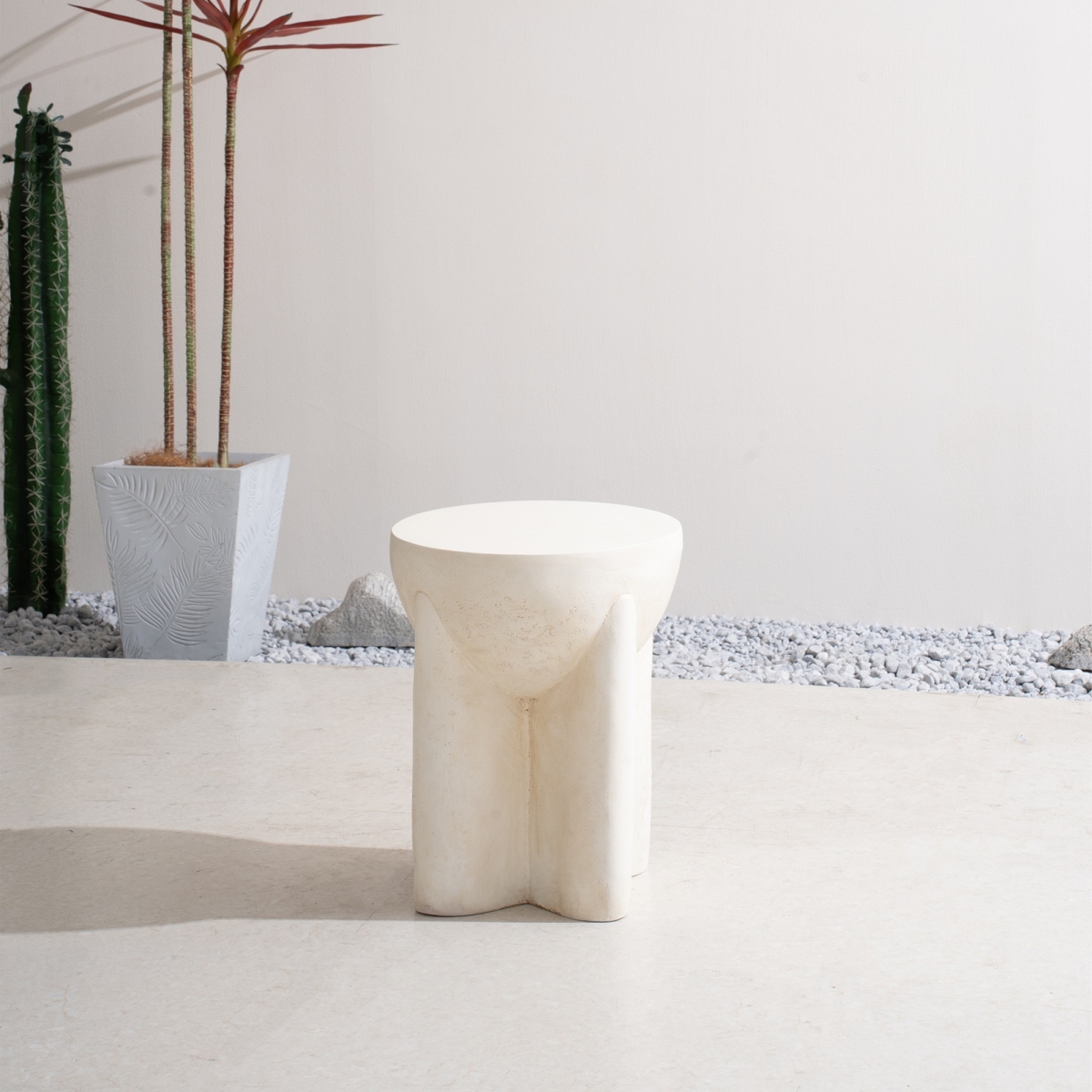 PAT-240152ST-BE 151518 in Cream Magnesium Oxide Side Table