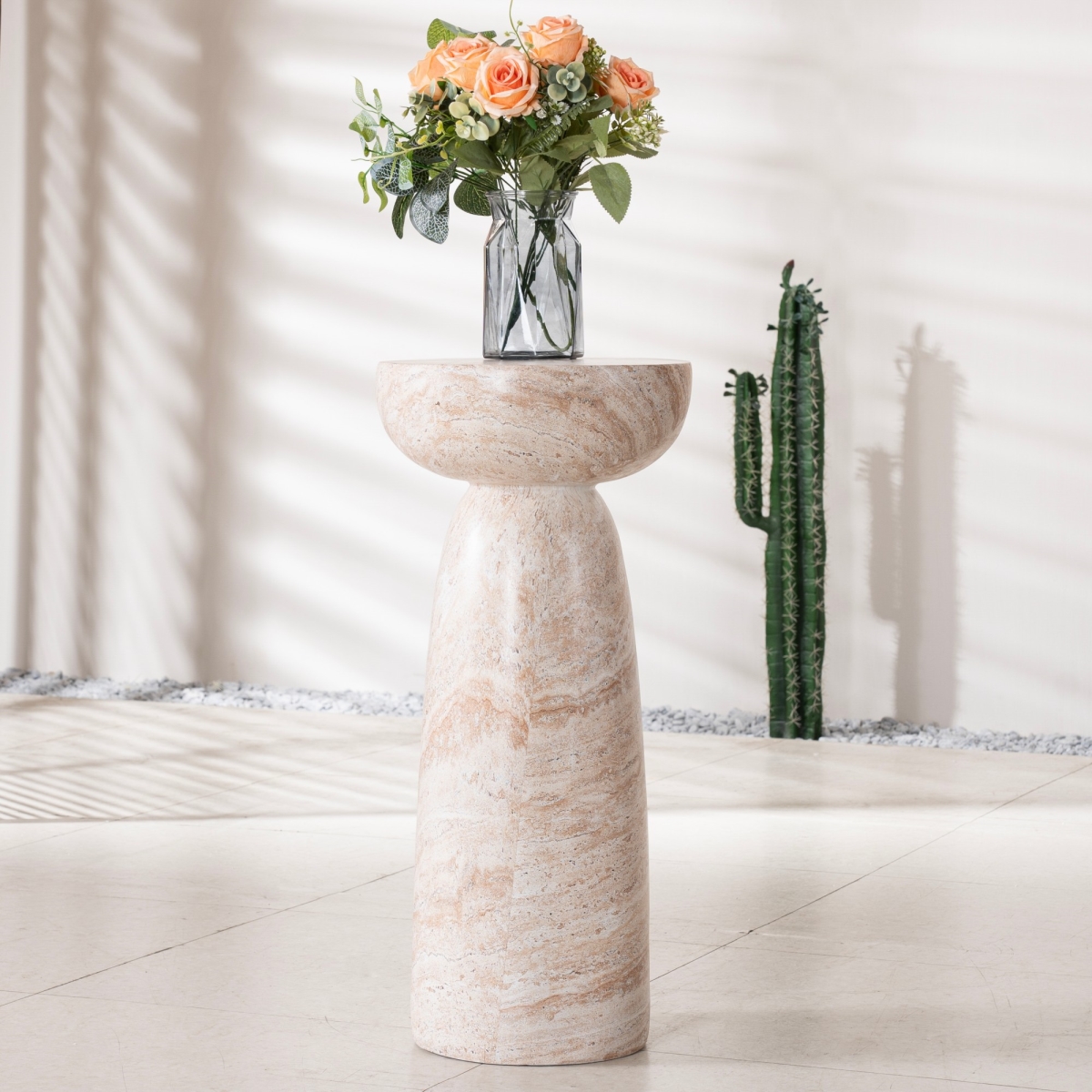 PAT-230018ST-YE  12.99' Magnesium Oxide Round Side Table with Smooth Surface
