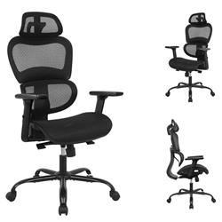 Picture of Direct Wicker UBS-W49034901 Ergonomic Black Mesh Chair with Elastic Mesh and Lumbar Support for Office and Game