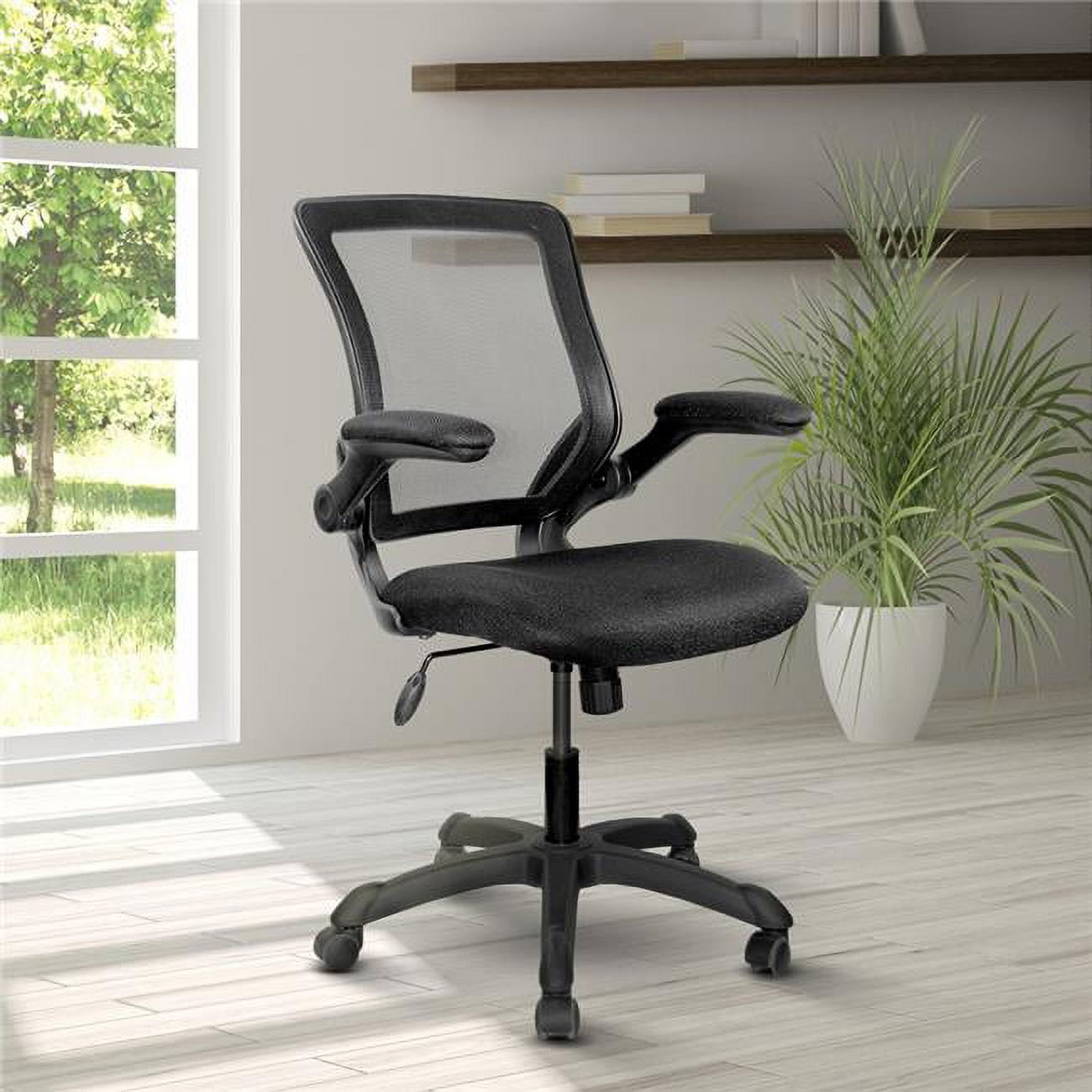 Picture of Direct Wicker UBS-RTA-8050-BK Black Mesh Task Office Chair with Flip-Up Arms