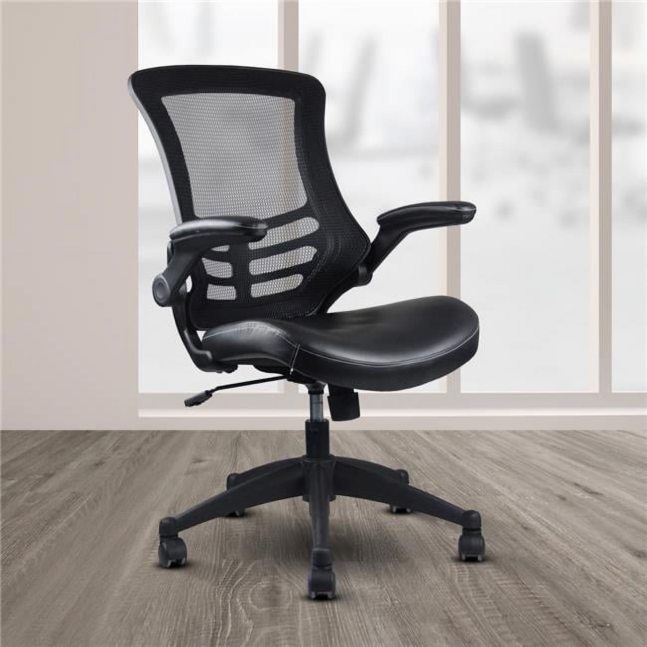 Picture of Direct Wicker UBS-RTA-8070-BK Black Stylish Mid-Back Mesh Office Chair with Adjustable Arms