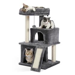 Picture of Direct Wicker UBS-W79640782 Clearance Sale! Grey Cat Tree Luxury 34 Inches Cat Tower with Double Condos&#44; Fully Wrapped Scratching Sisal Posts