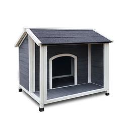 Picture of Direct Wicker UBS-W77332683 Large Outdoor Wooden Dog House&#44; Waterproof Dog Cage&#44; Windproof and Warm Dog Kennel with Porch Deck