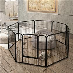 Picture of Direct Wicker UBS-W24138333 8-panels High Quality Large Indoor Metal Puppy Dog Run Fence&#44; Iron Pet Dog Playpen