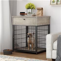 Picture of Direct Wicker UBS-W116241592 Dog Crates for small dogs Wooden Dog Kennel Dog Crate End Table Furniture&#44; Nightstand&#44; Grey