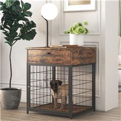 Picture of Direct Wicker UBS-W116240688 Dog Crates for small dogs Wooden Dog Kennel Dog Crate End Table Furniture&#44; Nightstand&#44; Brown